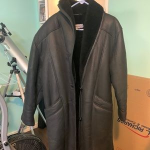 Long sheepskin coat